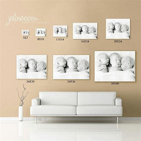 Picture sizes | Photo wall decor, Photography wall art, Canvas display