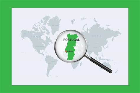 Map of Portugal on political world map with magnifying glass 10410258 ...