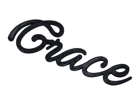 Grace Word Art Sign Home Decor Wall Decal Hanging Cursive Script ...