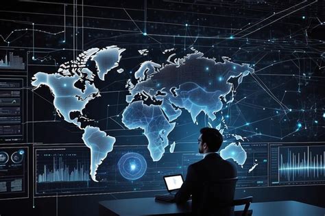 Big data analytics with ai technology data analyst analyzing and ...