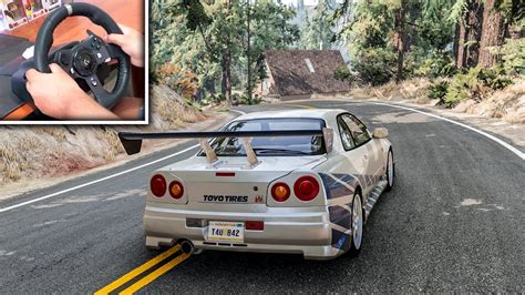 Nissan GTR R34 Skyline Cutting Through Traffic | Logitech G920 Gameplay ...