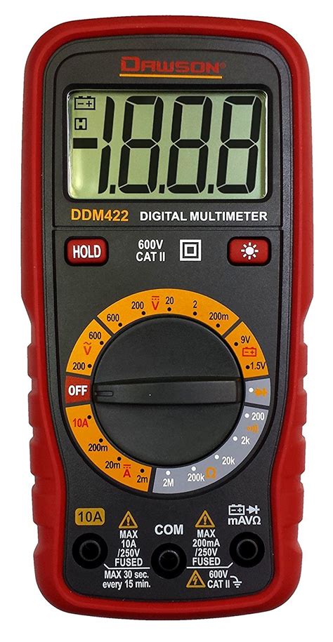 Dawson Tools Ddm422 Compact Digital Multimeter With Lcd Display Back ...