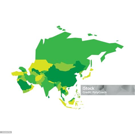 Very Simplified Infographical Political Map Of Asia Simple Geometric Vector Illustration Stock ...