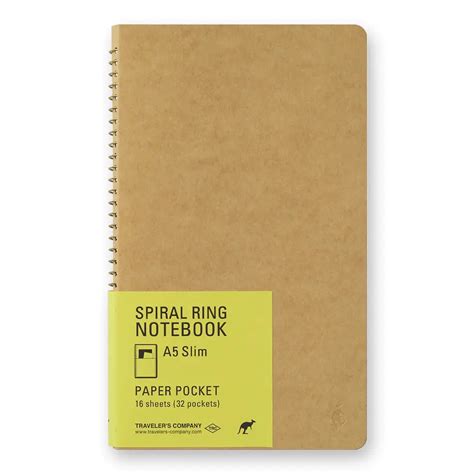 Travelers Company Spiral Ring Notebook Paper Pocket A5 Slim | Artzo India