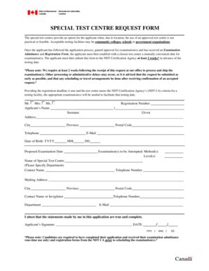 Fillable Online nrcan gc SPECIAL TEST CENTRE REQUEST FORM - nrcangcca ...
