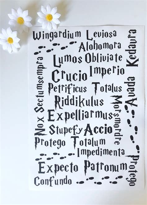 Spell Vinyl Decal Stickers A4 Sheet -magic Spells Words -halloween ...