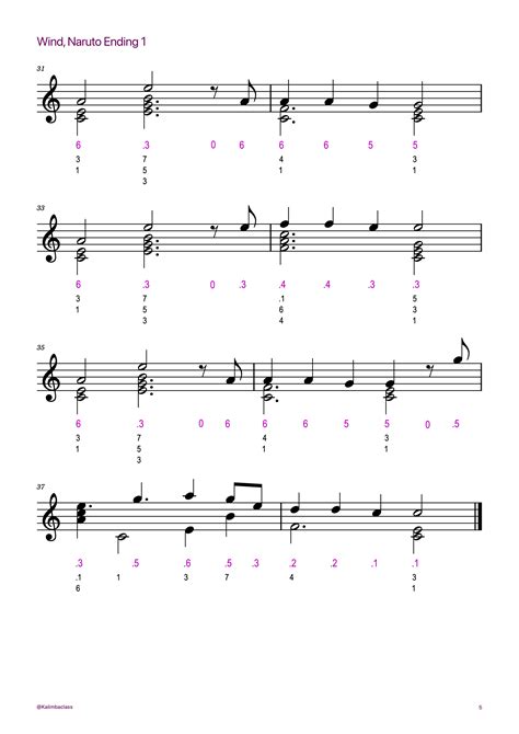 Wind, Ending 1 - Clases de Kalimba