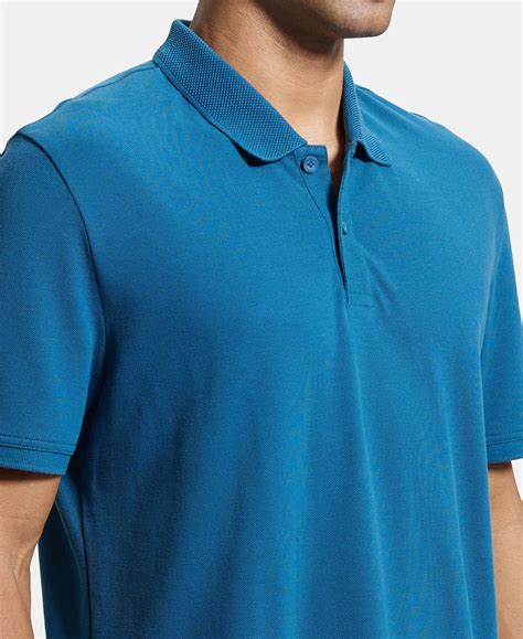 Buy Super Combed Cotton Rich Pique Fabric Solid Half Sleeve Polo T ...