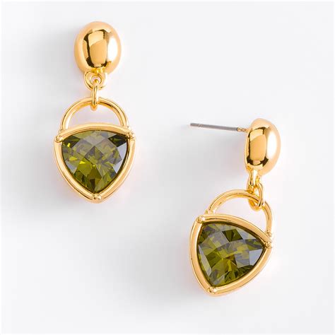 Aretes en oro 18K con piedra verde | Nice