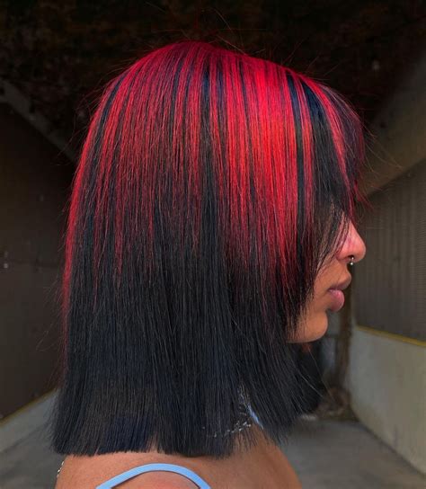 Red And Black Reverse Ombre Hair
