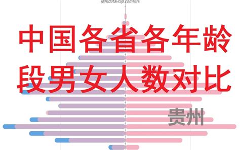 男女比例失调！中国各省各年龄段男女人数对比（改良版）-数据可视化_哔哩哔哩_bilibili