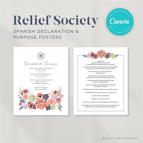 SPANISH Relief Society Posters - Purpose and Declaration of Relief ...