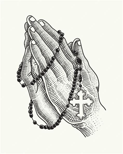 Rosary And Praying Hands
