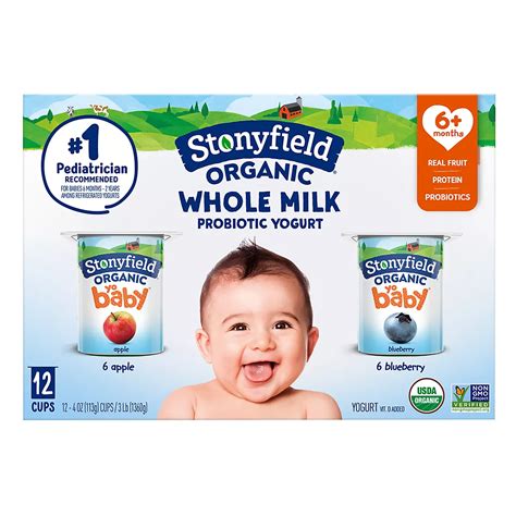 Yobaby Vanilla, Blueberry & Apple Yogurt Variety Pack, 12 pk./4 oz ...