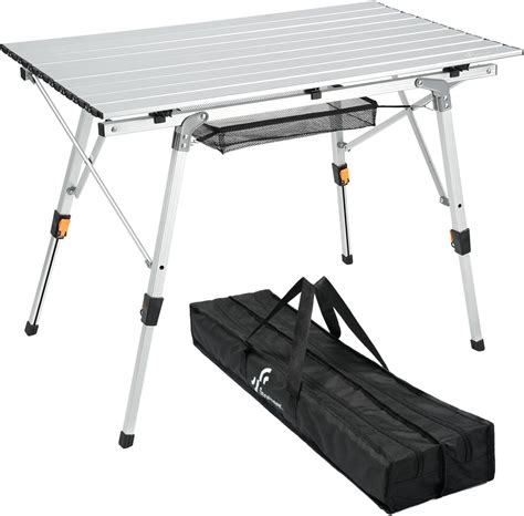 Sportneer Camping Table, Aluminum Folding Table Portable Roll Up ...