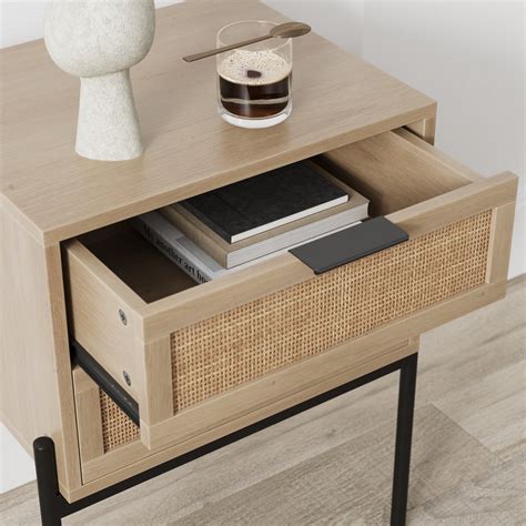 Nathan James Andrew Rattan End Side Table – Elegant Modern Design for ...
