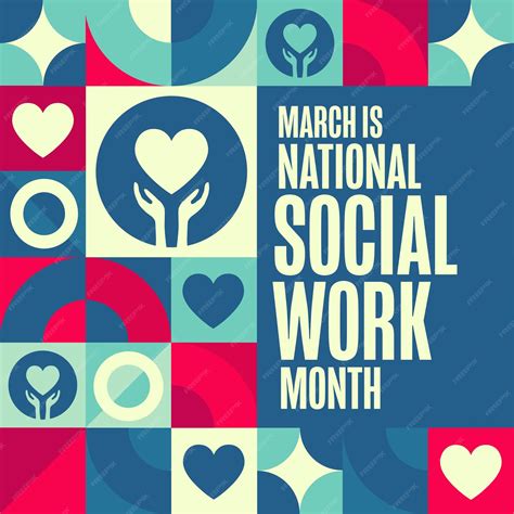 Premium Vector | March is national social work month holiday concept ...