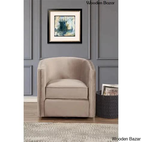 Remaley 30'' Wide Swivel Barrel Chair | Wooden Bazar