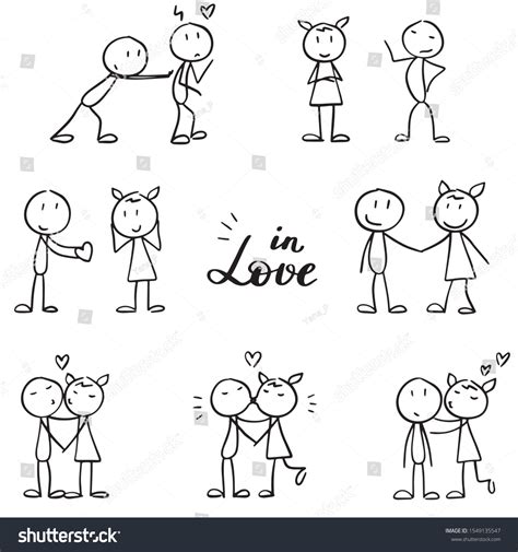 Cute Couple Stick Figure Drawings