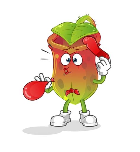 Nepenthes Pantomime bläst Ballon. Cartoon-Maskottchen-Vektor | Premium ...