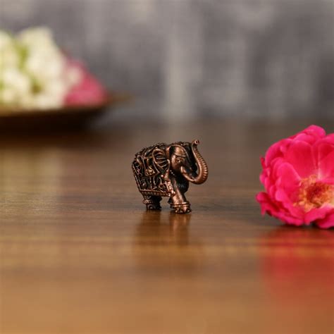 Pure Copper miniature Elephant Idol Pair | 1 Inch Height | – Budhshiv.com
