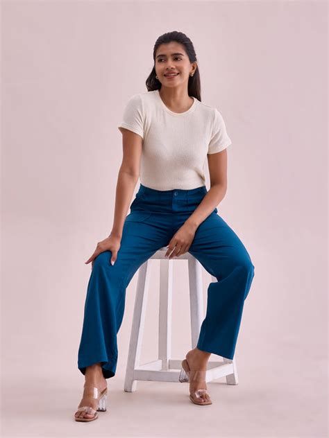 Turquoise Blue Linen Cargo Pants – Go Colors India