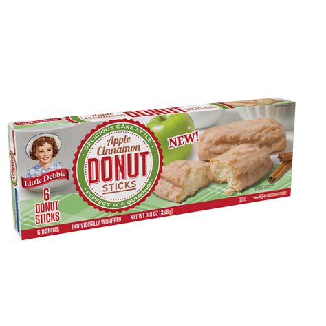 Little Debbie Apple Cinnamon Donut Sticks 9.8 oz, Individually Wrapped ...