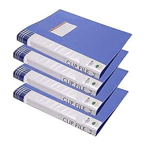JM Brand Punch-Less A4 Clip File|Blue|Size:A4 (Pack of 4 PCS) : Amazon ...