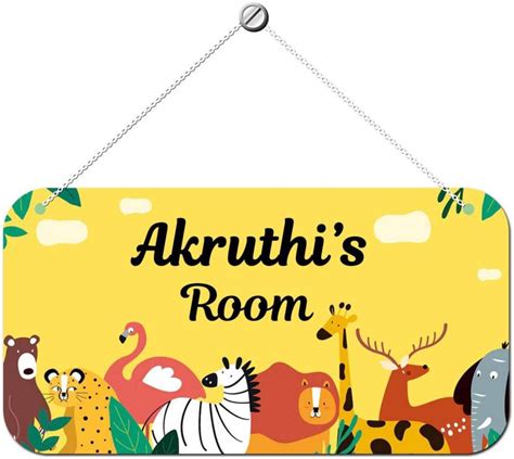 ARTBUG Wooden Akruthi Door Sign Kids Room Name Plate Price in India ...