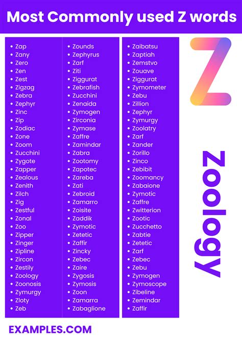 Z Words - 450+ List, Meaning, PDF
