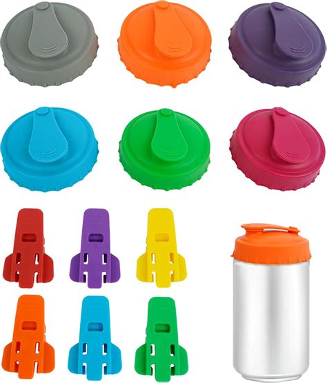 Amazon.com: Soda Can Covers Lids, 12 PCS Reusable Silicone Soda Can ...