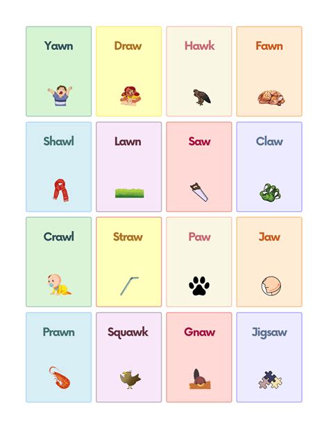 Au Aw Worksheets Word Family Worksheets, Phonics, 48% OFF