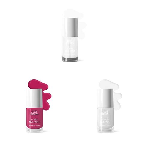 Just Herbs Glossy Finish Nail Polish 21 Chemical Free Formula Quick Dry ...