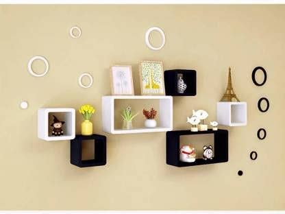 A N CRAFT Wall Shelf Cube Shape Shelf Set of 6 Floating Cube Wall ...