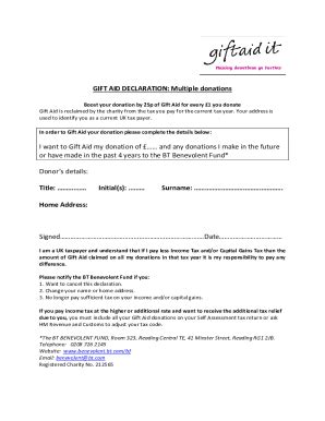 Image result for Downloadable Gift Aid Form