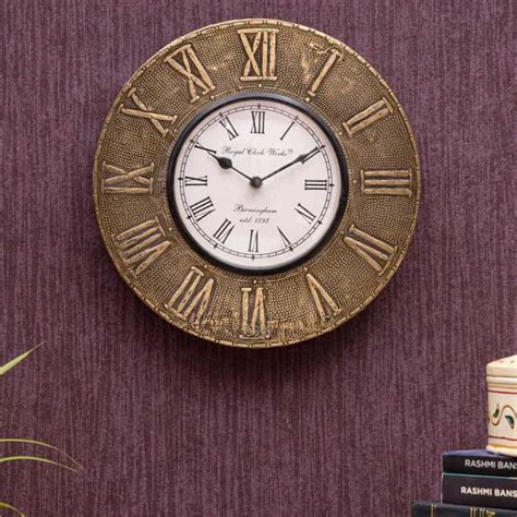 Roman Sign Brass Wall Clock for Home | D DASS Store