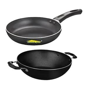 Buy Home-Pro - Non Stick Fry pan & Kadhai, Bakelite Handle | 22 cm ...