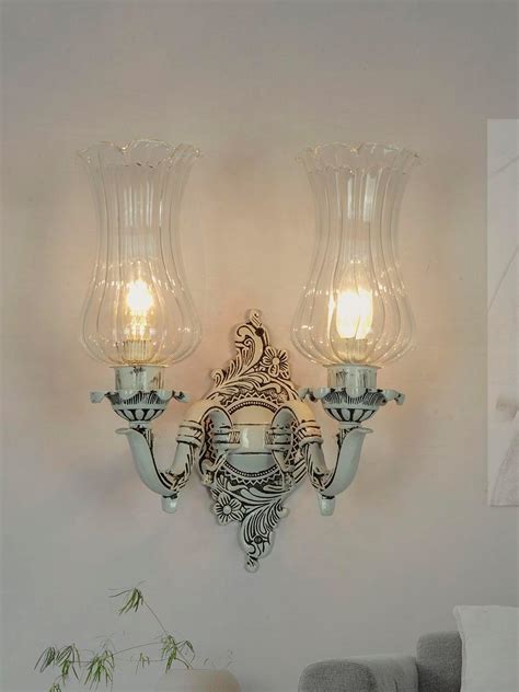 Fos Lighting Traditional Swan Double Wall Lamp in Antique White with ...