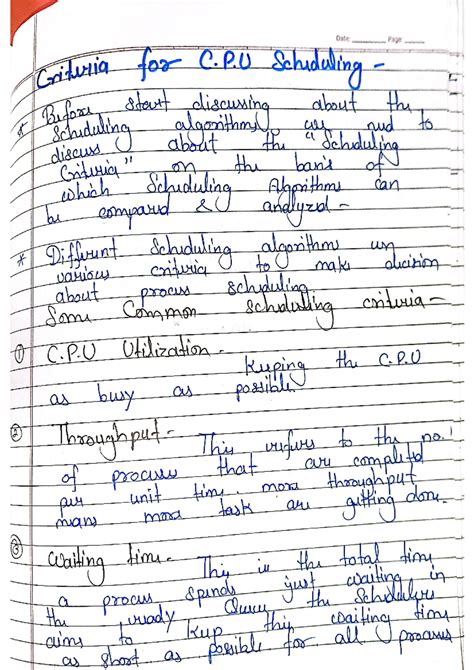 FCFS Scheduling Numerical OS L-6 - Date: Page: Griteria for C.P ...