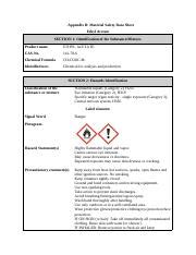 Safety Data Sheet for Ethyl Acetate: Hazards and First Aid | Course Hero