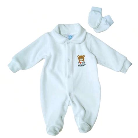 Macacão de Plush Longo com Pé e 1 par de luvas Prematuro e Reborn ...