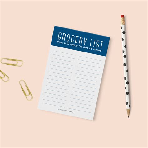 Funny Grocery List Notepad – Jones Street Press