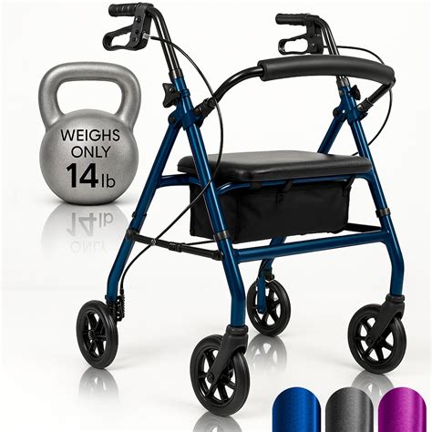 Amazon.com: Vive Mobility Ultra Lightweight Rollator Walker with Seat ...