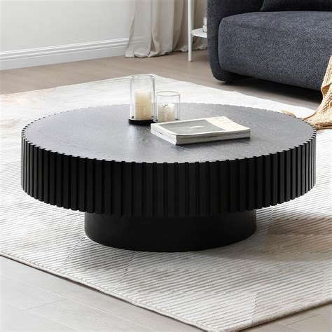 Amazon.com: DREAMODERN Round Coffee Table, 39.37" Coffee Table, Wood ...