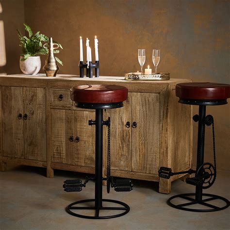 Buy Merelise Bloom Leather Bar Stool Chair Online
