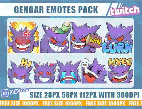 Buy Gengar Twitch Emotes, Pokemon Emotes, Emotes, Gengar Cute Emotes ...