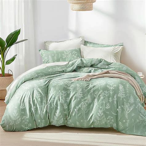 Amazon.com: Love's cabin Sage Green Comforter Set Queen - Queen Size ...