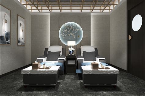 新中式足浴店 - 效果图交流区-建E室内设计网