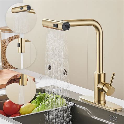 Fapully Commercial Pull Down Kitchen Faucets with Sprayer,Single Handle ...