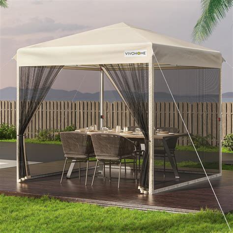 Amazon.com : VIVOHOME 10x10ft Easy Pop-Up Canopy, Outdoor Screen Tent ...